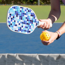 Zwembadtegels, Blauwe Mozaïektegels, Geometrisch P Pickleball Paddle
