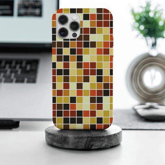 Zwembadtegels, bruine mozaïektegels, geometrisch p Case-Mate iPhone case