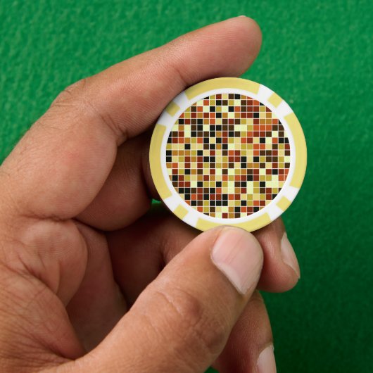 Zwembadtegels, bruine mozaïektegels, geometrisch p poker chips (Hand)