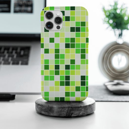 Zwembadtegels, groene mozaïektegels, geometrisch p Case-Mate iPhone case