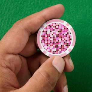 Zwembadtegels, Roze Mozaïektegels, Geometrisch Pat Poker Chips