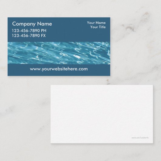 Zwembadthema Visitekaartje (Voorkant / Achterkant)