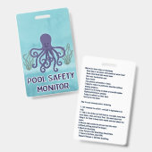 Zwembadveiligheidsmonitor Badge (Voor- en achterkant)