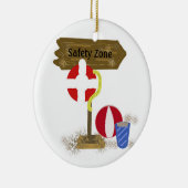 Zwembadwachter Veiligheidszone Keramisch Ornament (Rechts)