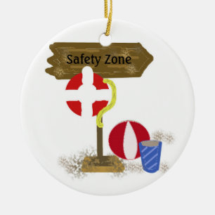 Zwembadwachter Veiligheidszone Keramisch Ornament
