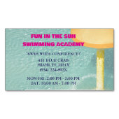 Zwembadwaterlessen om te zwemmen magnetisch visitekaartje (Voorkant)