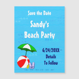 Zwembal Pool Feest Save the Date Magnetische Kaart