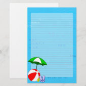Zwembalbad paraplu gevoerde briefpapier (Voorkant / Achterkant)