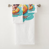 Zwemband met eigen naam zomerdesign bad handdoek (Insitu)