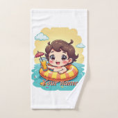Zwemband met eigen naam zomerdesign bad handdoek (Handdoek)