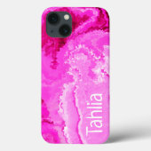 Zwembestendige Abstracte kunst in roze en wit Case-Mate iPhone Case (Achterkant)