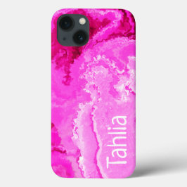 Zwembestendige Abstracte kunst in roze en wit Case-Mate iPhone Case