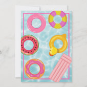 Zwembiljart Verjaardagsfeest Dank Je Kaart (Achterkant)