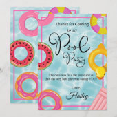 Zwembiljart Verjaardagsfeest Dank Je Kaart (Voorkant / Achterkant)