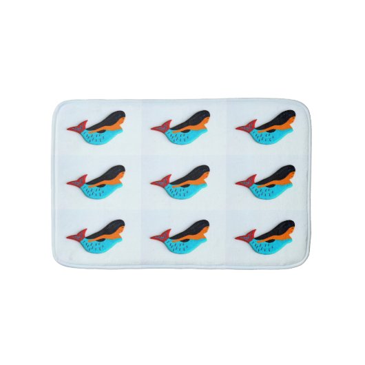 zwemblauwe mermaïdenpatroon badmat (Voorkant)