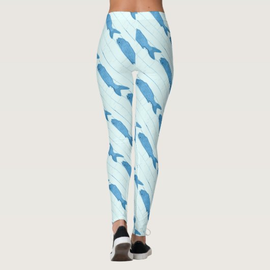 zwemblauwe vis leggings (Achterkant)
