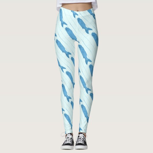 zwemblauwe vis leggings (Voorkant)