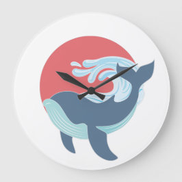  zwemblauwe walvis grote klok