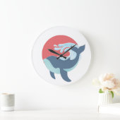  zwemblauwe walvis grote klok (Huis)