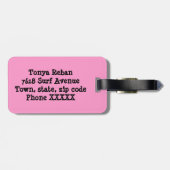 zwembleem bagagelabel (Achterkant horizontaal)