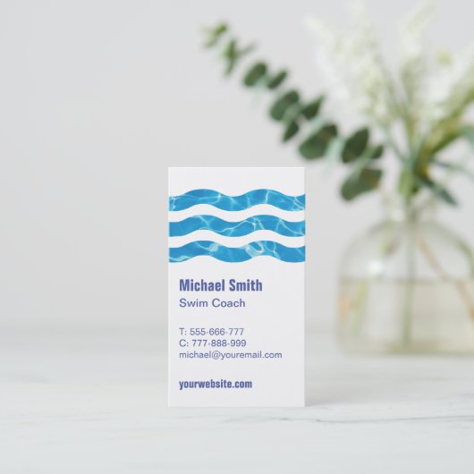 Zwembolgolven zwemblak Visitekaartje (Staand voorkant)