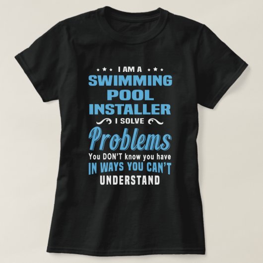 Zwembolinstallateur T-shirt (Design voorkant)