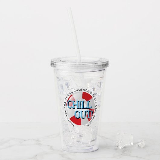 Zwembollen Pool Chill out Custom Favor Acryl Drinkbeker (Voorkant ijs)