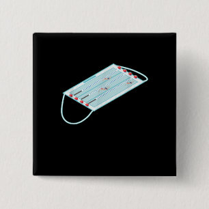Zwembolmaskers Masker voor het gezichtsveld Masker Vierkante Button 5,1 Cm