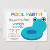 Zwembolpartij - Blauwe Pool Floaty Birthday Kaart (Voorkant)