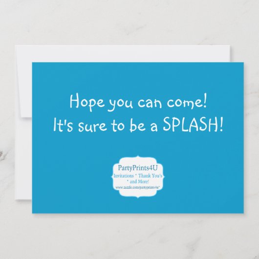 Zwembolpartij - Blauwe Pool Floaty Birthday Kaart (Achterkant)