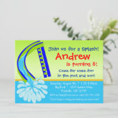 Zwembolpartij - Groene waterglijder op zaterdag Kaart (Staand voorkant)