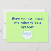 Zwembolpartij - Groene waterglijder op zaterdag Kaart (Achterkant)