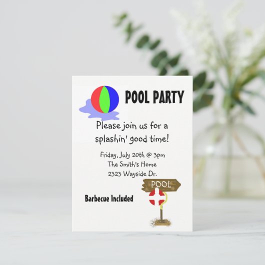 Zwembolpartij Kaart (Staand voorkant)