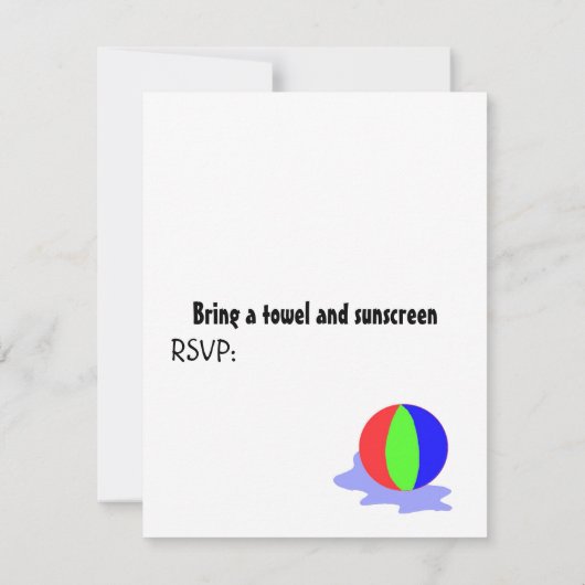 Zwembolpartij Kaart (Achterkant)