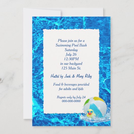Zwembolpartij Kaart (Voorkant)