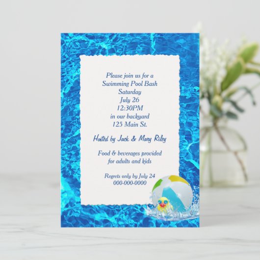 Zwembolpartij Kaart (Staand voorkant)