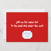 Zwembolpartij - Rode Chevron Birthday - Uitnodigin Kaart (Achterkant)