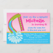 Zwembolpartij - Roze waterdij van zaterdag Kaart (Voorkant)