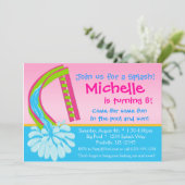 Zwembolpartij - Roze waterdij van zaterdag Kaart (Staand voorkant)