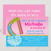 Zwembolpartij - Roze waterdij van zaterdag Kaart (Voorkant / Achterkant)