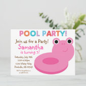 Zwembolpartij - Roze zwemblaire dag Kaart (Staand voorkant)