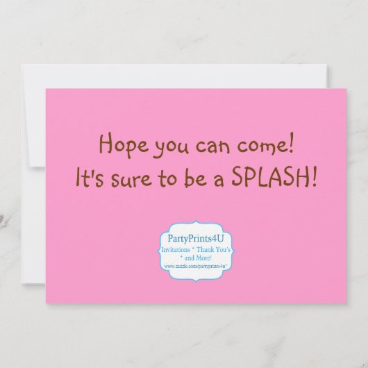 Zwembolpartij - Roze zwemblaire dag Kaart (Achterkant)