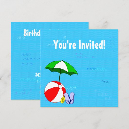 Zwembolthema Aangepaste feestdagen Kaart (Voorkant / Achterkant)