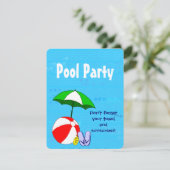 Zwembolthema Aangepaste feestdagen Kaart (Staand voorkant)