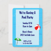 Zwembolthema Aangepaste feestdagen Kaart (Achterkant)