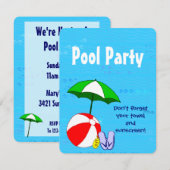 Zwembolthema Aangepaste feestdagen Kaart (Voorkant / Achterkant)