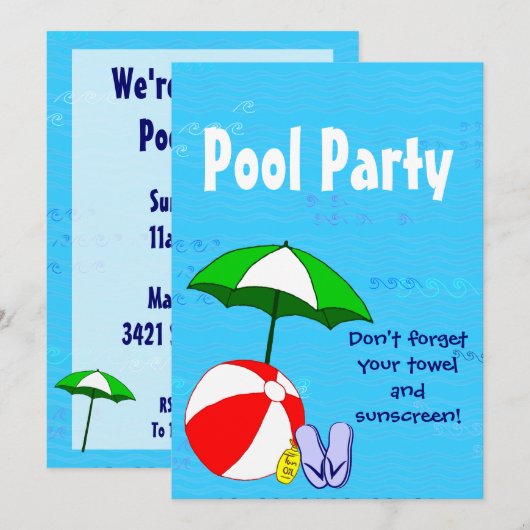 Zwembolthema Aangepaste feestdagen Kaart (Voorkant / Achterkant)