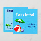 Zwembolthema Aangepaste feestdagen Kaart (Voorkant / Achterkant)