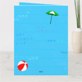 Zwembolthema Aangepaste feestdagen Kaart (Achterkant)