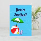 Zwembolthema Aangepaste feestdagen Kaart (Staand voorkant)